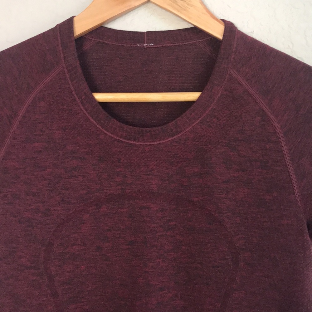 Lululemon Burgundy Swiftly Short Sleeve Top - Picture 5 of 13